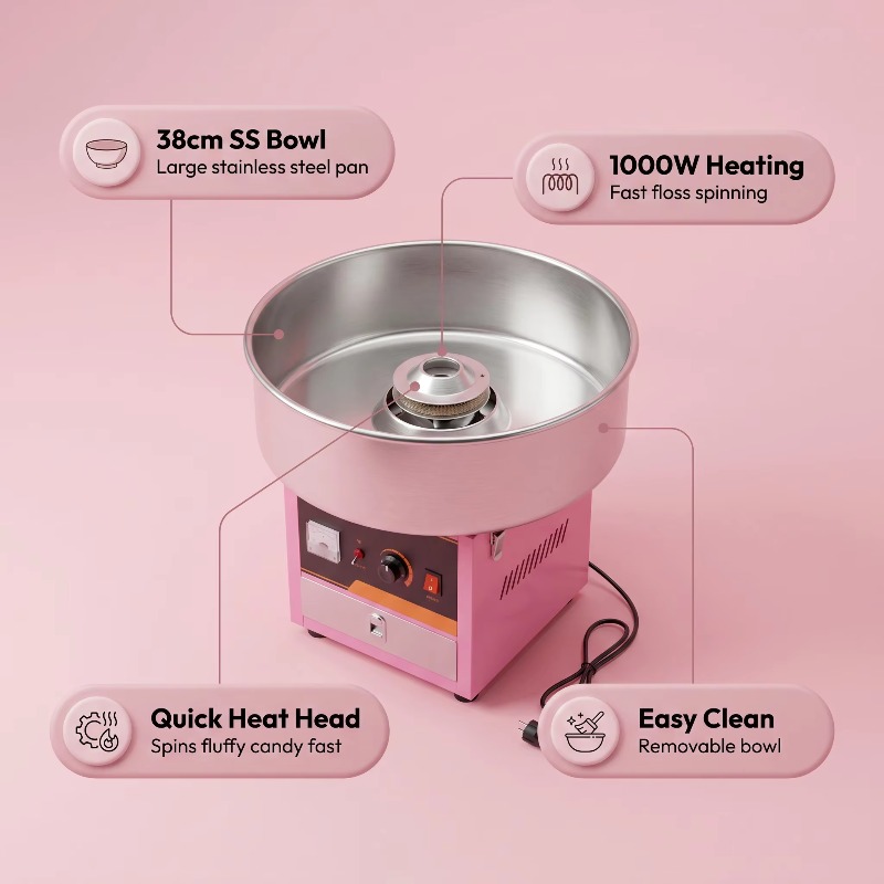 Candy Floss Machine Commercial - Macchina Elettrica Professionale per Zucchero Filato