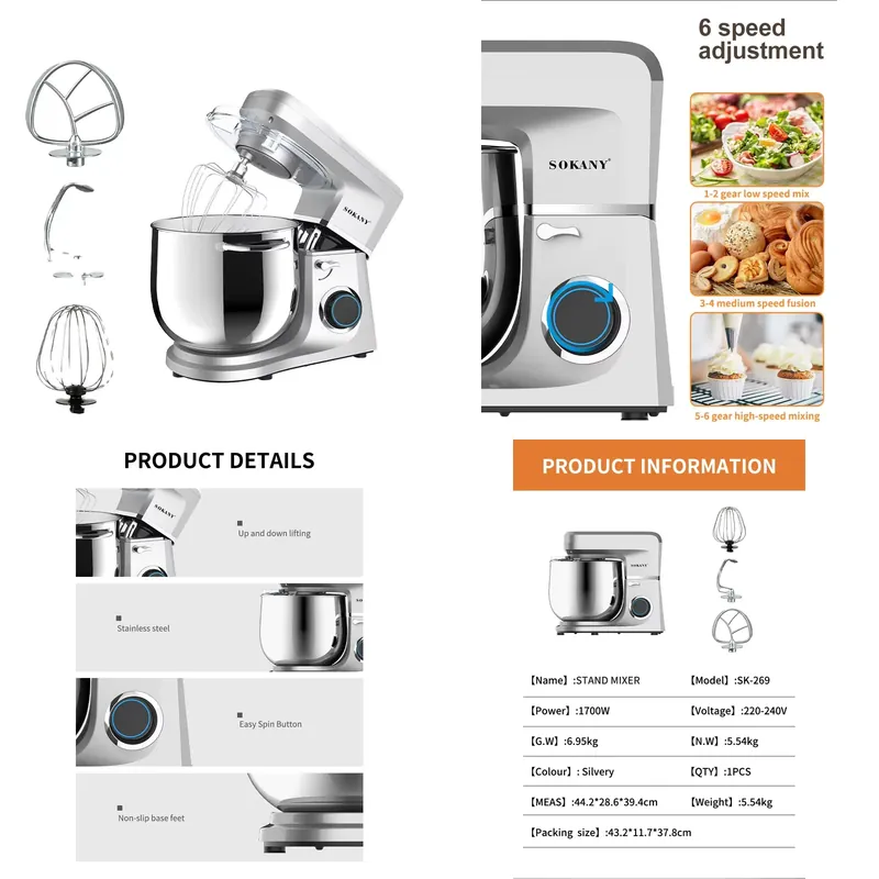 Dough Mixer Machine - Sokany 269 Impastatrice di Alta Qualità,