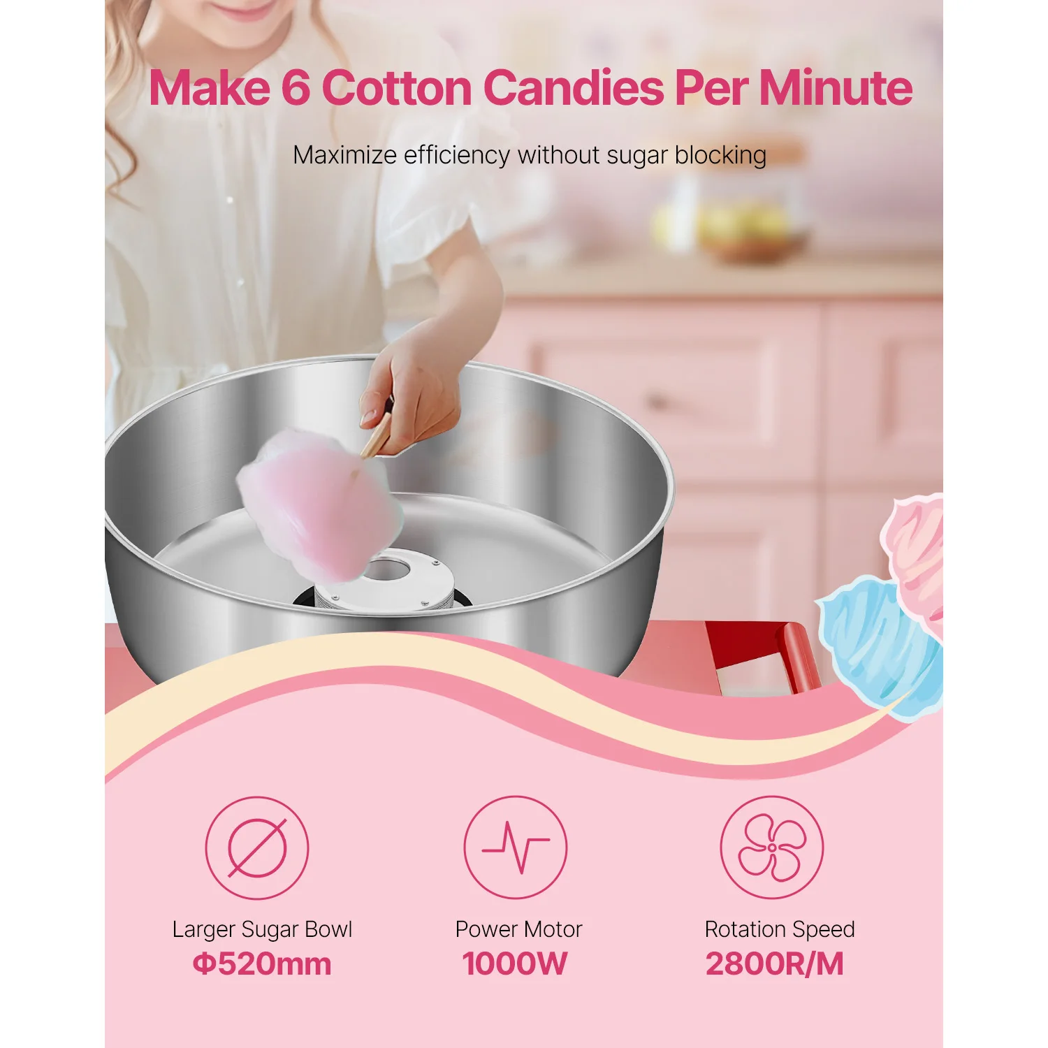 con carrello per zucchero fila - Candy Floss Machine Commercial recensione e prezzo